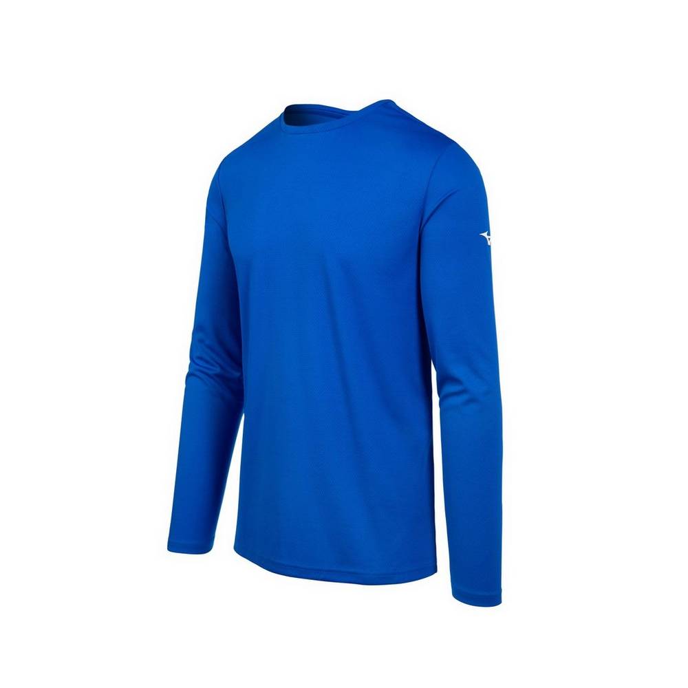 Mizuno Long Sleeve - Erkek Tişört - Kraliyet Mavisi Türkiye (LDKRZX-213)